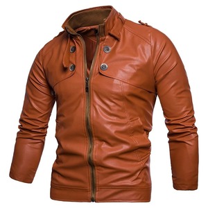 Chaqueta de cuero con cuello levantado para hombre de alta calidad Chaqueta de cuero informal de moda de invierno - Product Image 2