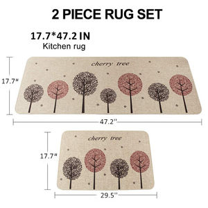 ชุดพรมครัวผ้าลินินทันสมัยปรับแต่งได้ พร้อมแผ่นรองยางกันลื่น ป้องกันพื้นเสียหาย ลายพิมพ์แปลกใหม่ - Product Image 5