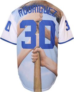 Maillot de baseball entièrement personnalisé pour hommes et femmes Séchage rapide Respirant Confortable Impression numérique Transfert de chaleur Grande taille - Product Image 3