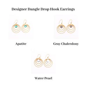 Minimalist White Pearl Gemstone Hanging <b>Earrings</b> Gold Plated Round Dangle Style with Hook <b>Fashionable</b> <b>Drop</b> Jewelry - Product Image 2