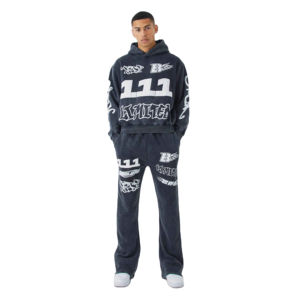 Nuevo conjunto de chándales de algodón 100% transpirables y de secado rápido de Color sólido de estilo Vintage ligero personalizado para invierno - Product Image 3