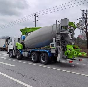 รถผสมคอนกรีตและปั๊มคอนกรีต 8x4 ประสิทธิภาพสูง เครื่องจักรก่อสร้างสำหรับงานหนัก - Product Image 1