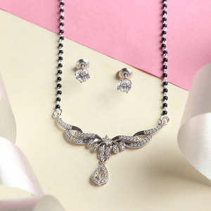 Pure Silver Mangalsutra Set Elegant Fine Jewelry Gift for Wif - Product Image 2