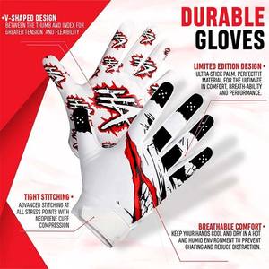 Guantes de Receptor de Fútbol Americano para Adultos y Jóvenes con Superficie de Silicona Mejorada para un Mejor Control y Rendimiento en el Juego - Product Image 3