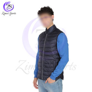 2025 Front Zipper Sleeveless Simple Casual Padded Coat OEM/ODM Custom Supply Puffer <b>Vest</b> For Men Lightweight Quilted Coats - Product Image 3