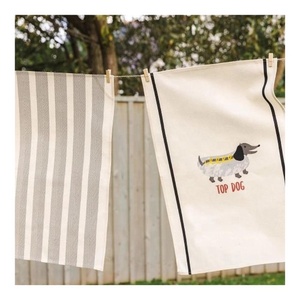 Servilletas de Tela de Algodón Crepé Bordadas con Diseño de Perro, Personalizables, Ecológicas, Venta Directa de Fábrica, Tamaño Personalizado, Toallas de Cocina - Product Image 1