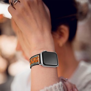 Correa de reloj de piel de vaca de grano superior de 20mm personalizada, repuesto transpirable para accesorios de moda occidental para vaqueros y vaqueras - Product Image 5