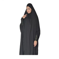 Robe Abaya noire en polyester et laine pêche, légère et respirante, une pièce, de haute qualité, modeste, pour femmes musulmanes, grandes tailles