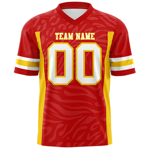 Chemises streetwear personnalisées, jersey de football américain à manches courtes sublimé, design personnalisé, respirant, séchage rapide - Product Image 1