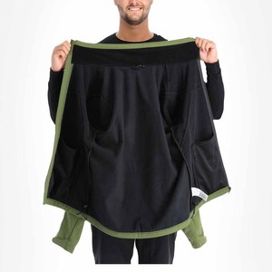 Pas cher prix nouveau design vente en gros directe d'usine nouveau style veste Softshell en toile coupe-vent à capuche pour hommes avec logo à l'avant - Product Image 5
