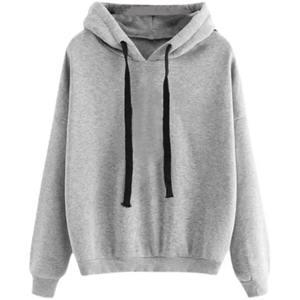 Sudadera con capucha holgada de gran tamaño de Color sólido versión en blanco para mujer primavera otoño nuevo estilo David camisa diseño japonés - Product Image 4