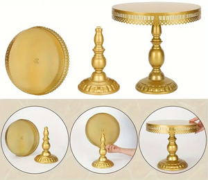 Decorative Metal Gold 3-Piece Cake <b>Stand</b> for Cake Dessert Display For Restaurant Wedding Cakes Pastries <b>Cupcakes</b> Display <b>Stand</b> - Product Image 3
