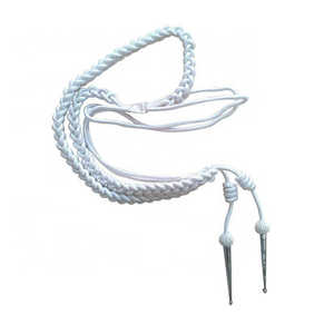 Mylar Aiguillette OEM Fourragere en seda Poliéster Algodón Lingotes Red Aiguillettes Mylar Wire con puntas - Product Image 5