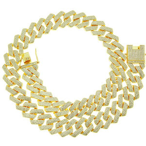 Cadena Cubana Chapada en Oro de 14k con Certificación IGI, Moissanita VVS, Collares Finos Personalizados, Pasa el Probador de Diamantes - Product Image 1