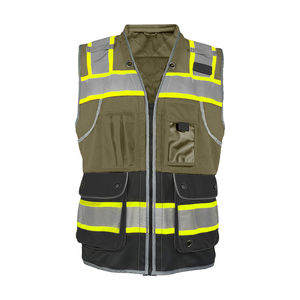 Custom Hi Vis Breathable Waterproof Polyester Mesh Construction Safety Vest Casual Style Plus Size with Reflective Work Features - Product Image 1