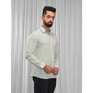 Camisa Casual de Algodón Estampada para Hombre, Manga Larga, Transpirable, Tela Popelina u Oxford, Diseño Floral o de Puntos, Suministro ODM - Product Image 4