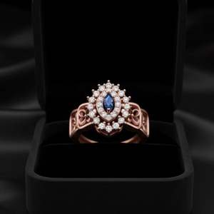 Anillo de diamante cultivado en laboratorio hecho en oro rosa de 14 quilates con certificado - Product Image 1