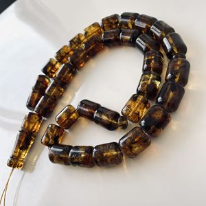 33 perles d'ambre, Tasbih vert-noir en ambre baltique naturel avec des inclusions naturelles - Product Image 2