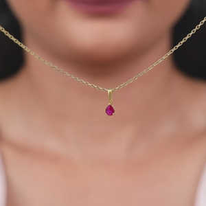 จี้แฟชั่นลูกแพร์สีชมพูทองพร้อมสายโซ่เครื่องประดับหรูหราและมีสไตล์ - Product Image 3