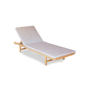 Chaise longue en teck pour l'extérieur, avec coussin, pour hôtel, villa, bord de piscine, jardin - Product Image 1
