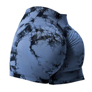 Shorts de sport taille haute pour femmes, effet froncé aux fesses, sans couture, extensibles, personnalisables avec logo, vente en gros OEM - Product Image 1