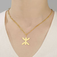 Pendentif en Moissanite Symbole Berbère Africain, Lettre Amazigh Yaz, Collier Ethnique, Amulette Tribale, Bijoux Religieux en Argent Sterling 925