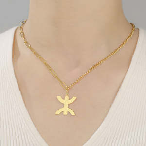 Colgante de Moissanita con Símbolo Berber Africano, Letra Amazigh Yaz, Collar Étnico, Amuleto Tribal, Plata de Ley 925, Joyería Religiosa - Product Image 4