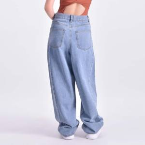 Pantalones Cargo de Mezclilla de Mujer Estilo Urbano, Transpirables, de Talla Grande Personalizada, de Cintura Baja y Corte Entallado para Otoño, 100% Algodón - Product Image 4