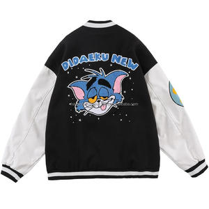 Fabricant OEM, veste universitaire de baseball à manches en cuir avec broderie en chenille pour hommes - Product Image 2