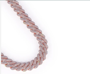 Collar de Plata de Ley con Dijes de Moissanita VVS1 Estilo Hip Hop, Pasa el Test de Diamantes, Cadena Cubana Zigzag Completamente Engastada - Product Image 3