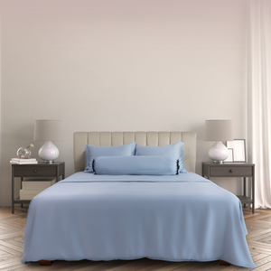 Juegos de sábanas de cama acolchadas sólidas de microfibra de 1800 hilos súper sedosas y suaves, bolsillo profundo de 16 pulgadas, lavable a máquina, temporada de verano - Product Image 1