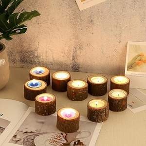 Porte-bougie en bois décoratif fait à la main pour les fêtes de Noël et de mariage Décoration de chambre économique - Product Image 2