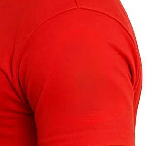 Maglietta in ciniglia di cotone rosso girocollo KAP greco confraternita abbigliamento classico stile collegiale con stemma ricamato - Product Image 2