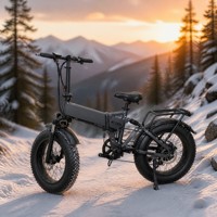 Vélo électrique pliable à pneus larges de 20 pouces, 48V 500W, haute vitesse, gris mat, avec cellules DONGCI de haute qualité