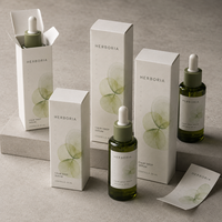 Caja de Embalaje de Cartón Plegable para Suero Facial Personalizado, para Botella con Gotero de 30 ml, Cuidado de la Piel, Marca Privada, Proveedor Mayorista OEM
