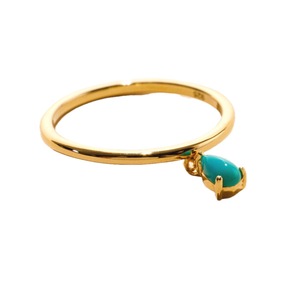 S925 14K Gold Plated Minimal Natural <b>Turquoise</b> <b>Ring</b> Thailand Factory Tarnish Free Wholesale Jewelry Manufacturer OEM ODM - Product Image 1