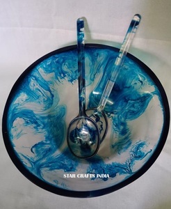 Cadeau de mariage tendance de haute qualité à la mode résine époxy bol à salade vaisselle salade bol de service vaisselle bol charismas cadeau - Product Image 1