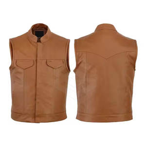Motorbike <b>Waistcoat</b> <b>Biker</b> Leather Motorbike Vest For Sale 2025 Motorcycle Leather Vest - Product Image 4