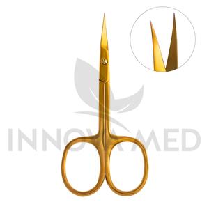 Tijeras profesionales ecológicas para uñas pequeñas, diseño curvo, herramienta para quitar cutículas de manicura, tijeras para cutículas seguras y efectivas - Product Image 1