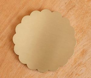 <b>Set</b> of Four Elegant Artisan Craft Eco-Friendly Modern Round Brass <b>Coasters</b> <b>with</b> <b>Holder</b> Mats & Pads - Product Image 6