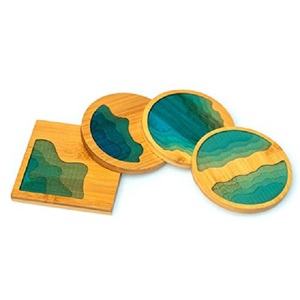 Sous-verre de service à thé et café en bois naturel, sous-verre décoratif pour la cuisine et la maison, nouvelle collection - Product Image 2