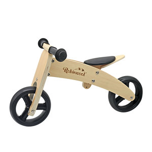 ROBINCOOL Vélo d'équilibre pour enfants noir 2 en 1 transformable en 2 ou 3 <span class=keywords><strong>roues</strong></span> 63 X 40 X 36 sans pédales en <span class=keywords><strong>bois</strong></span> - Product Image 1