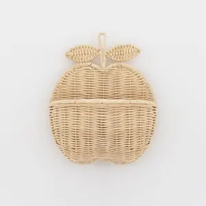 Simpatico cesto di frutta a forma di mela appeso a parete cestini intrecciati in rattan Amazon best seller FBA accettato