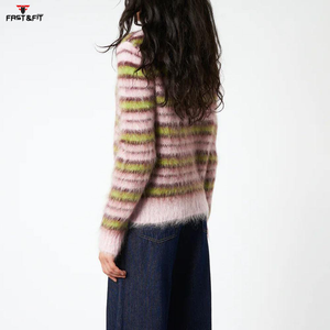 Pull en laine/cachemire à col rond surdimensionné décontracté pour femme, logo personnalisé, tricot, automne - Product Image 3