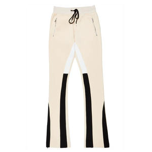 Pantalones de chándal acampanados con lavado ácido de piedra Vintage para hombre personalizados de fabricante, Joggers, parche bordado medio, estilo de calle con apliques - Product Image 1