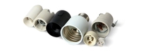 Support de lampe E27 en céramique avec/sans support, socle droit gris pour ampoule LED AC 180-260V douille de lampe à vis