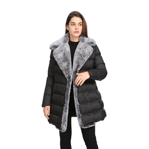 Manteau d'hiver pour femme, longueur moyenne, tendance, personnalisé, 2025, décontracté, matelassé, à capuche, en polaire, fermeture éclair, coupe-vent, polyester - Product Image 3