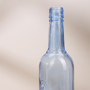 Botellas de vidrio <span class=keywords><strong>azul</strong></span> claro Vinos Alcohol Whisky Gin Bottle 500ml - Product Image 5
