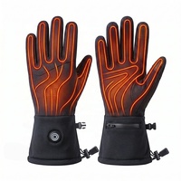 Gants chauffants classiques noirs pour l'équitation, la randonnée et l'usage quotidien, doublures chauffantes fines rechargeables, gants chauffants électriques pour hommes et femmes