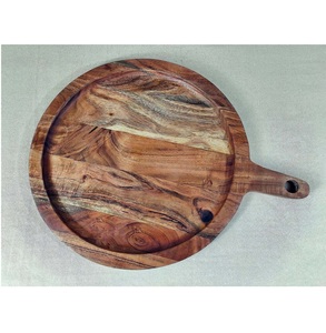 Plato de madera para pizza, tabla redonda para servir comida, desayuno, bar, cocina, hogar, decoración, regalos de boda, restaurante, 2023 - Product Image 1